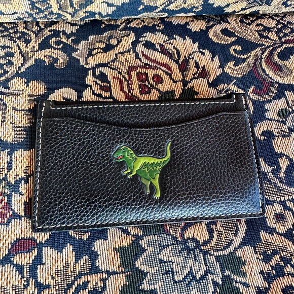 COACH Zip Card Case With Rexy Black Pebbled Leather - Picture 3 of 5